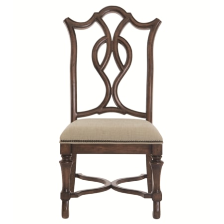 <b>Customizable</b> Splat Back Dining Side Chair with Trumpet Legs