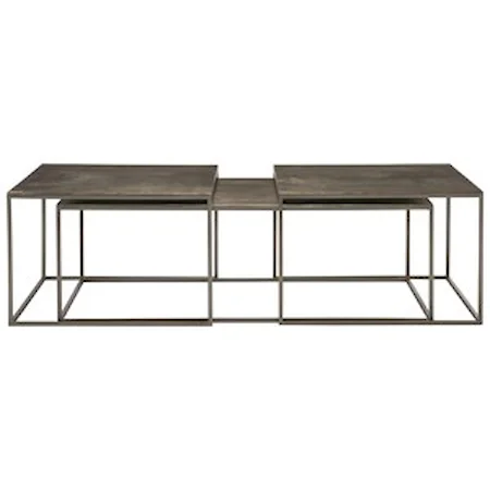 Set of 3 Metal Nesting Cocktail Table
