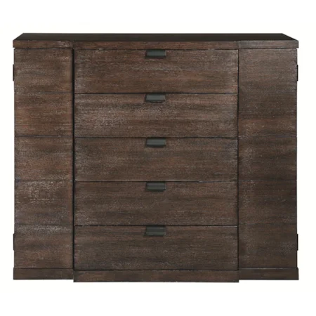 5-Drawer Media Chest with 2 Doors & Adjustable Shelves