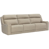 Contemporary Power Motion Sofa with Power Tilt Headrests and USB Charging Ports