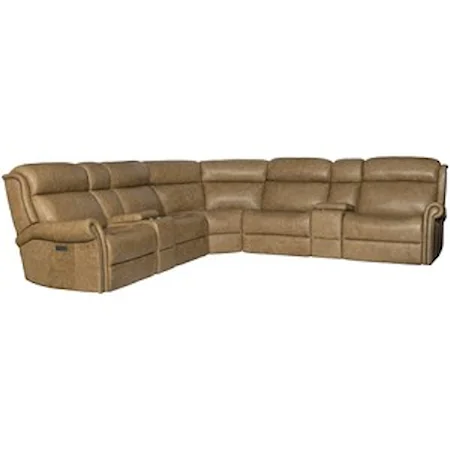 Traditional Power Reclining Sectional Sofa with Power Tilt Headrests and USB Charging Ports