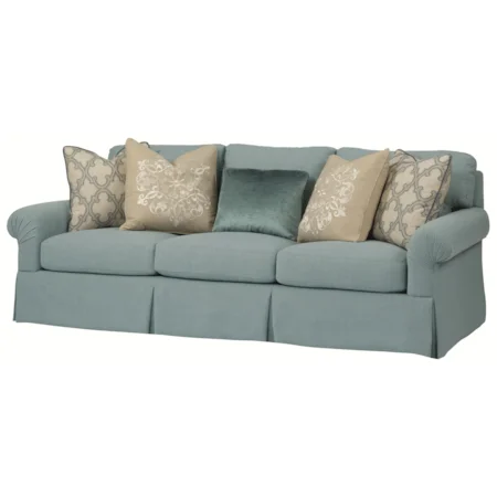 Cottage Styled Traditional Sofa with Sea Shell Arms