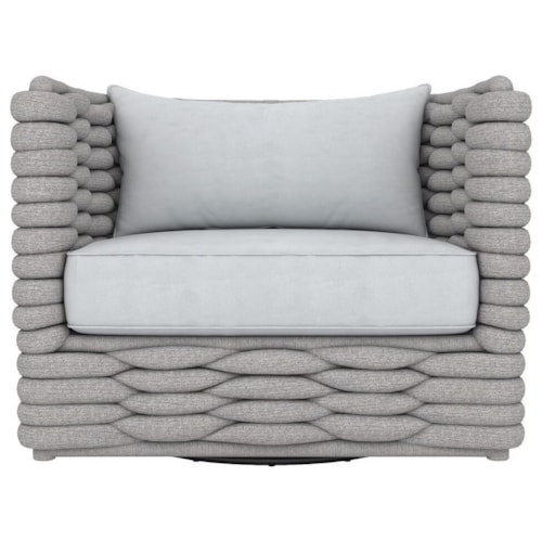 Contemporary Outdoor/Indoor Swivel Chair with Sock Weave Design