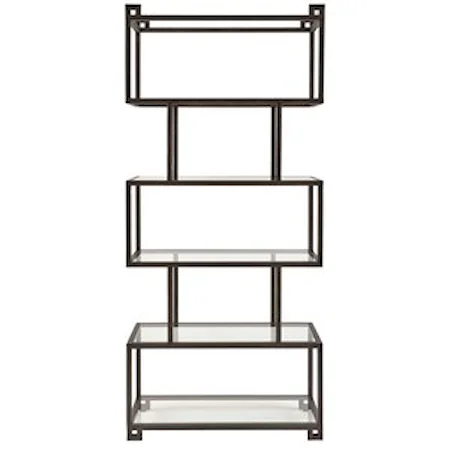 Metal Etagere with 5 Glass Shelves