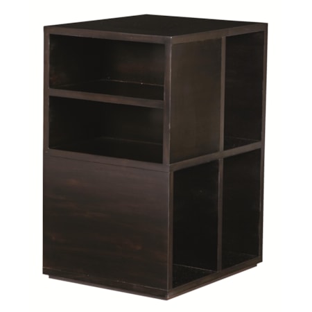 Modern Chairside Table with Multiple Storage Compartments and Urban Look