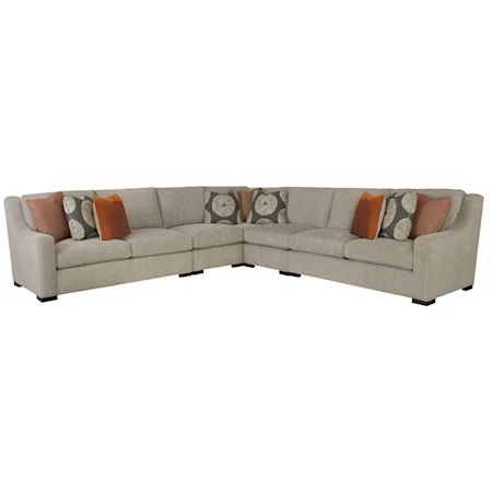 Contemporary Sectional with Spring Down Cushions