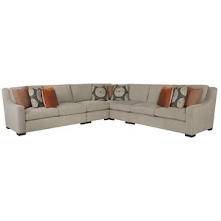 Contemporary Sectional with Spring Down Cushions