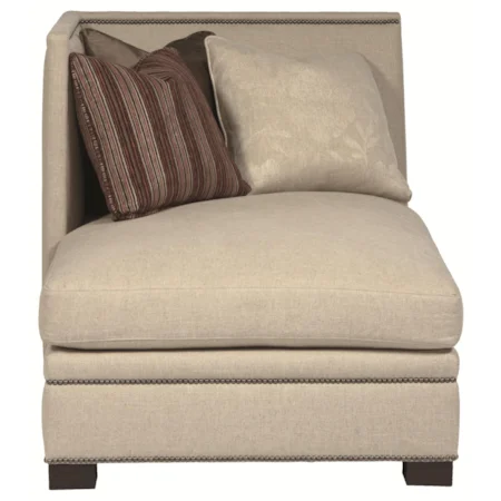 Gramercy Contemporary Left Arm Chase with Nail Head Trim