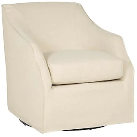 Contemporary Swivel Chair with Spring Down Cushion