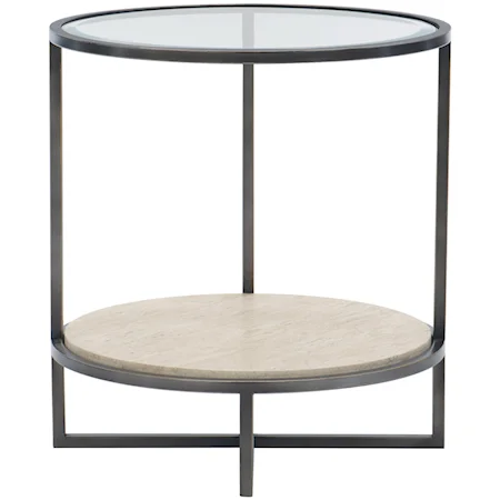 Contemporary Metal Round Chairside Table