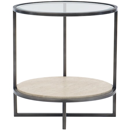 Metal Round Chairside Table