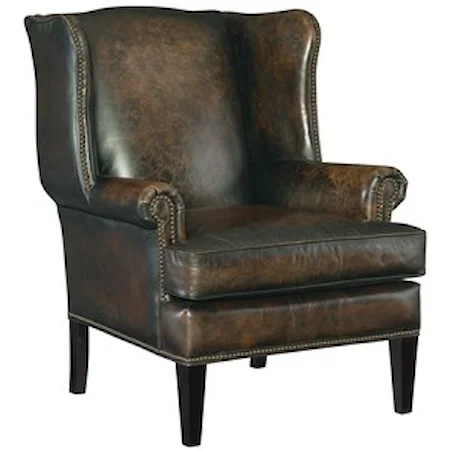 Traditional Wingback Chair with Rolled Arms
