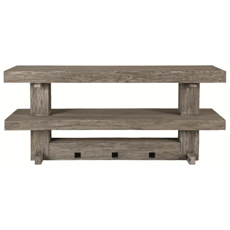 Transitional Console Table with Railroad Tie Design