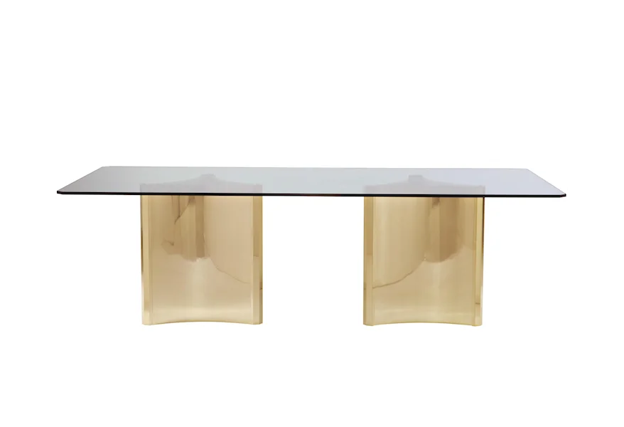 Interiors Metal Dining Table with Glass Top by Bernhardt at Baer's Furniture