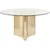 Bernhardt Interiors Round Metal Dining Table with Glass Top