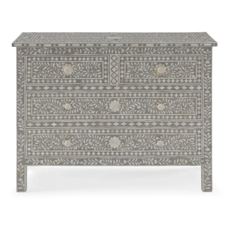 Hatha 4 Drawer Cabinet with Bone Inlay Design