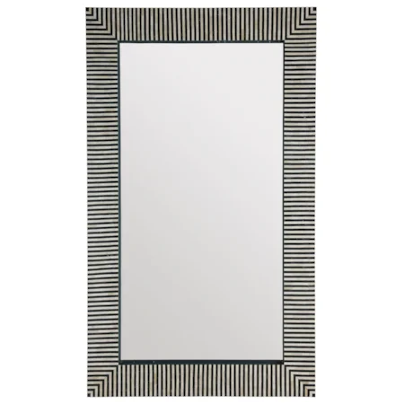 Karmady Floor Mirror with Bone Inlay Frame Design