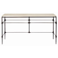 Contemporary Ellsworth Console Table with Travertine Stone Top