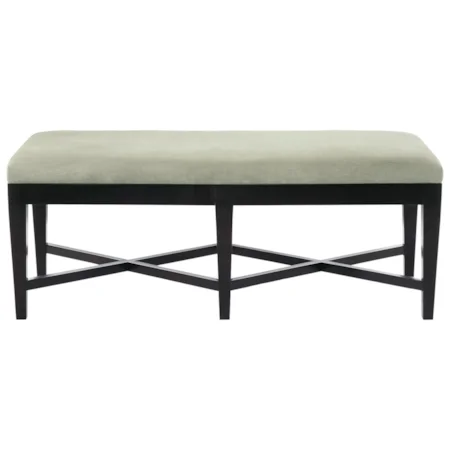 Leather Kendall Bench with Double X Stretcher Base