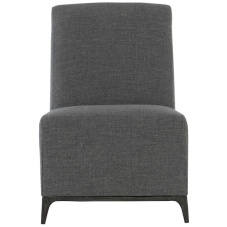 Contemporary Armless Chair with Exposed Metal Legs