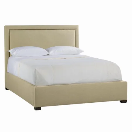 Full Upholstered Panel Bed with Nailhead Trim