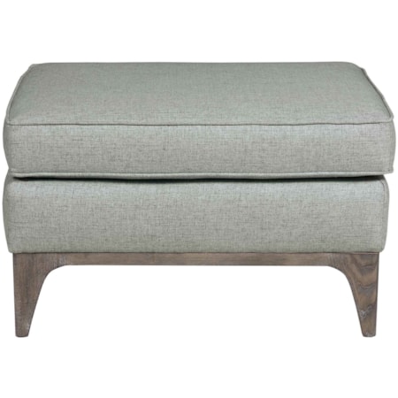 Contemporary Ottoman with Exposed Wood Legs
