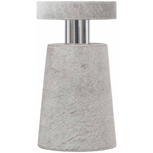 Contemporary Drink Table with Gray Hair-on-Hide