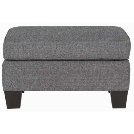 Ottoman with Exposed Wood Feet