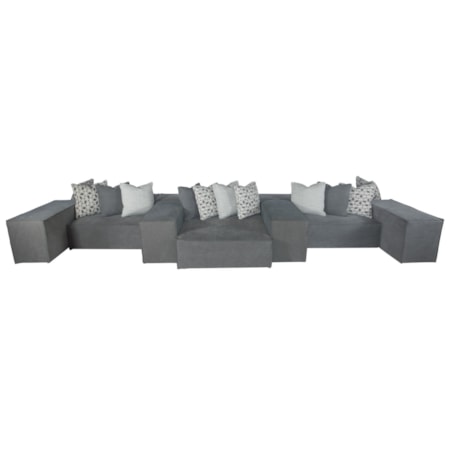 Thirteen Piece Modern Modular Sectional Sofa