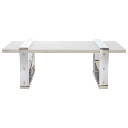 Contemporary Cocktail Table with White Stone Top
