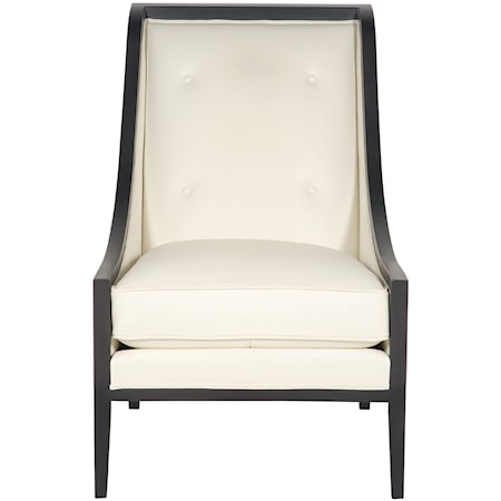 Transitional Upholstered Chair with Exposed Wood Frame