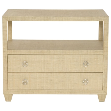 Contemporary Bachelor's Chest with Raffia Covering
