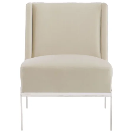 Armless Wing Back Chair with Stainless Steel Base