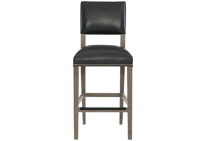 Interiors Upholstered Leather Bar Stool by Bernhardt at Baer's Furniture