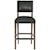 Bernhardt Interiors Upholstered Leather Bar Stool with Nailhead Trim