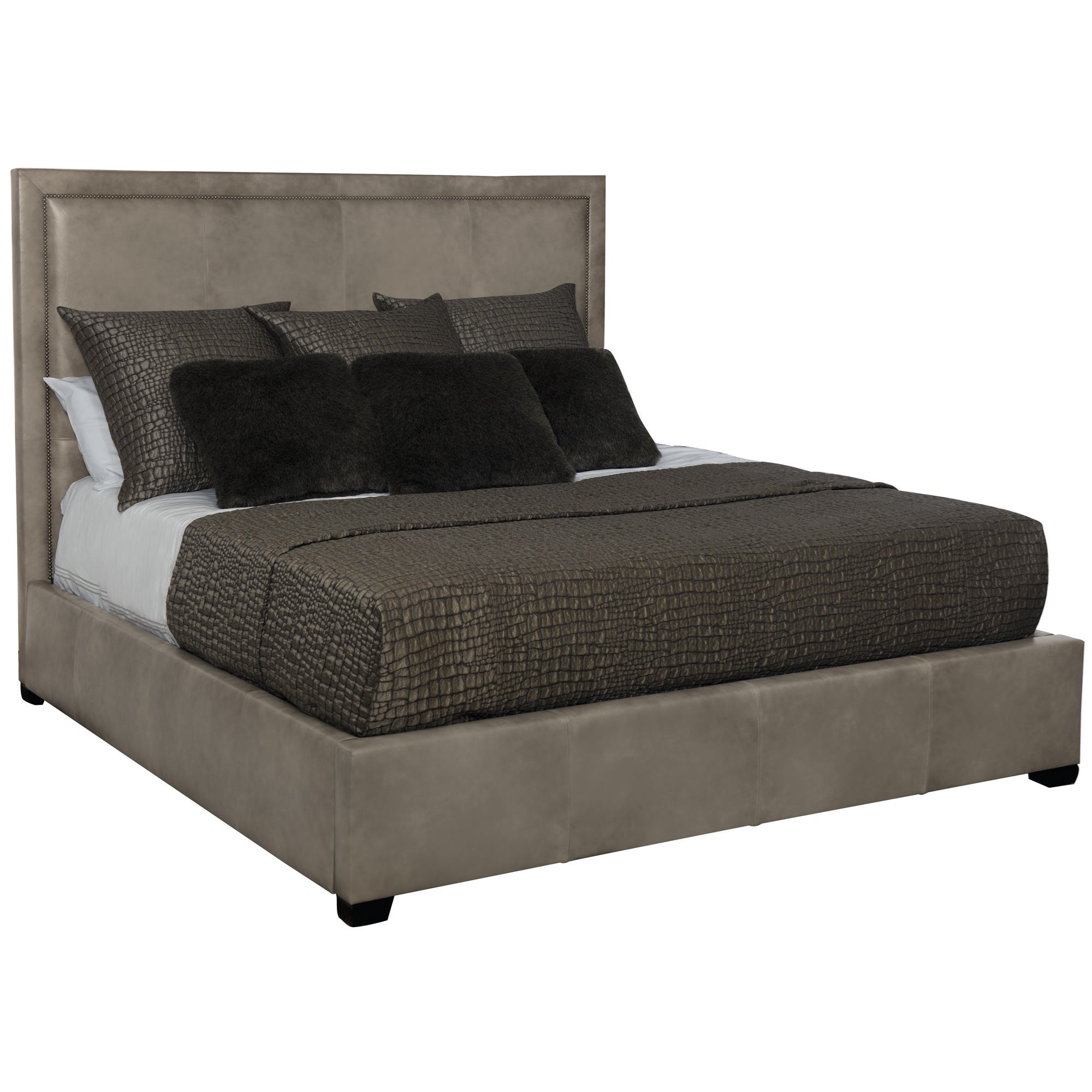 Morgan Leather Panel Bed Queen