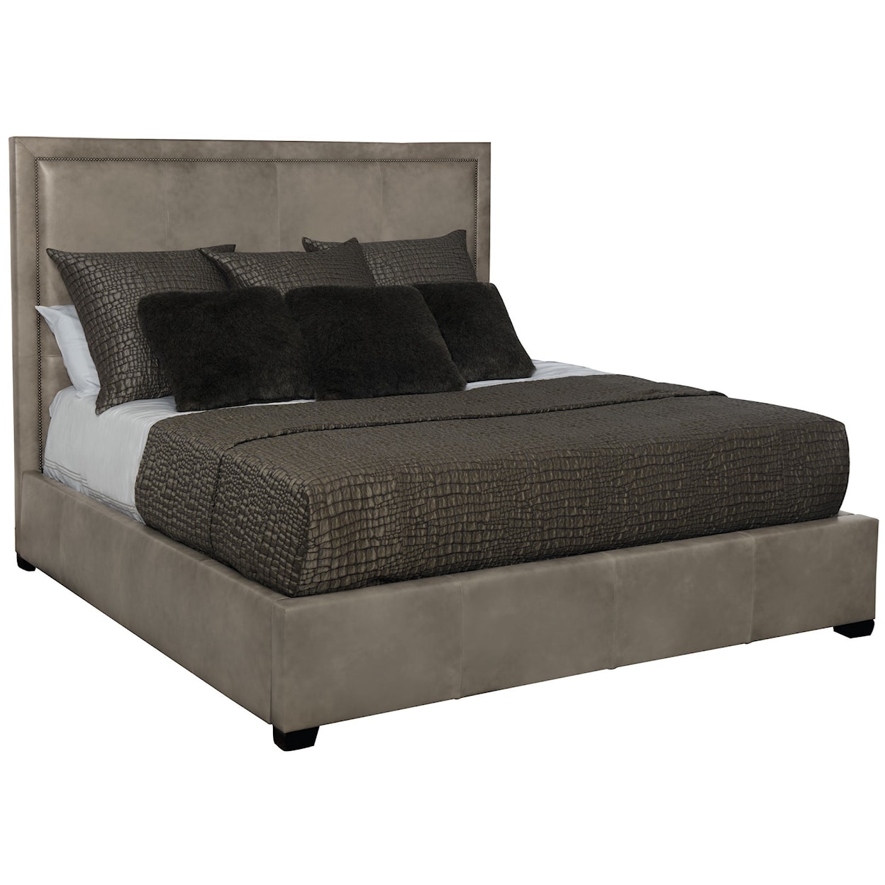 Bernhardt Bernhardt Interiors Morgan Leather Panel Bed Queen