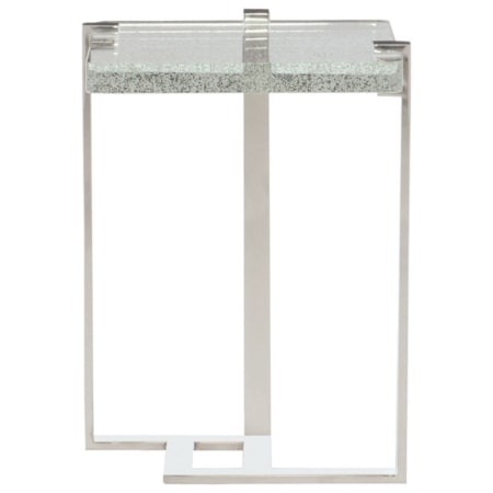 Contemporary End Table with Bubble Glass Top