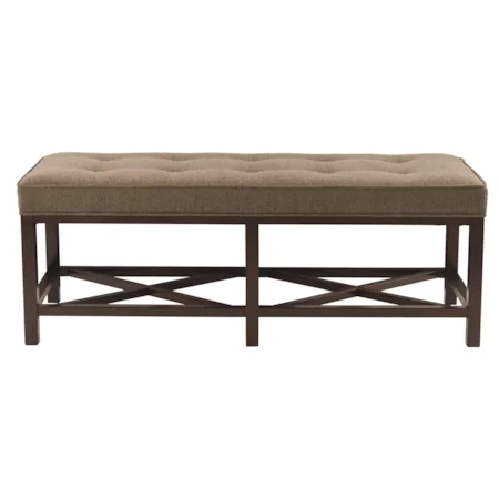 Myla Bench with Cushion and Double X Stretcher
