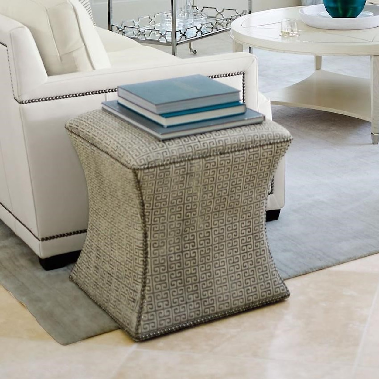 Bernhardt Bernhardt Interiors Roscoe Fabric Ottoman