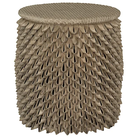 Rattan Accent Table with Coastal Style