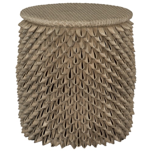 Rattan Accent Table with Coastal Style