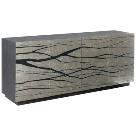 Contemporary Entertainment Credenza with Wire Access Holes