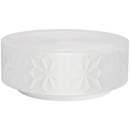 Round Cocktail Table with Cast Geometric Pattern