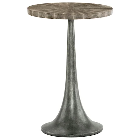 Round Snakeskin Chairside Table