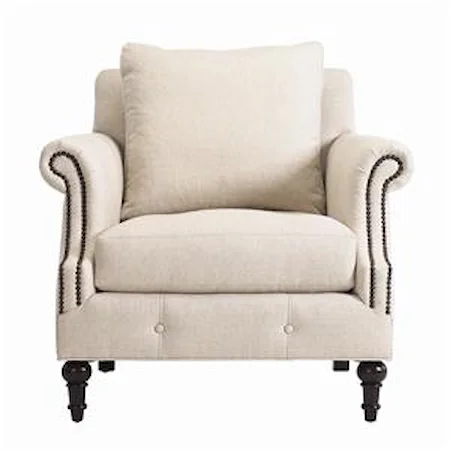 Angelica Upholstered Armchair with Nailhead Trim