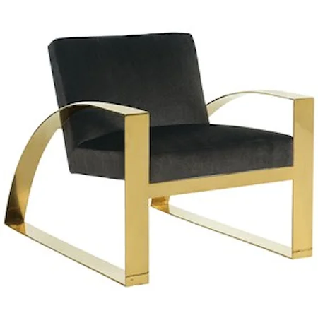 Contemporary Accent Chair with Metal Base