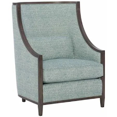 Transitional Chair with Exposed Wood Detail