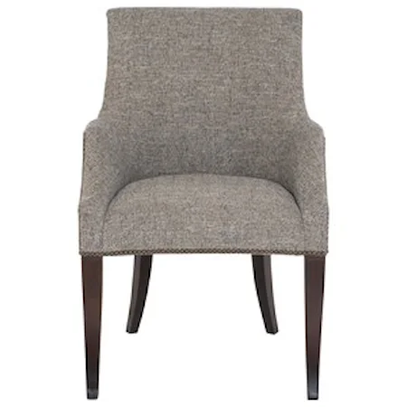 Upholstered Dining Arm Chair With Nail Head Trim