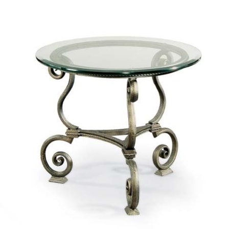 Round End Table Base & Glass Top
